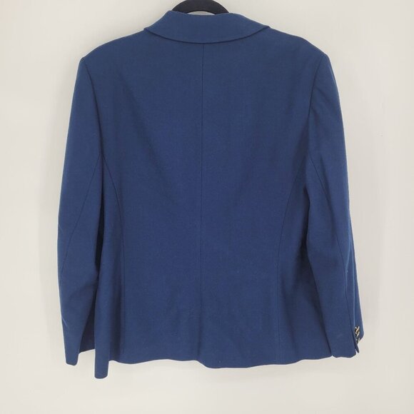 Pendleton womens 16 blue VTG Virgin wool single button blazer with pockets - Picture 9 of 10
